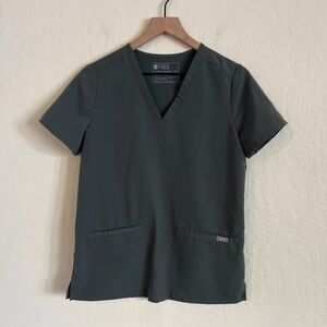 Figs Women's Casma Three-Pocket Scrub Top XS Green Nursing Medical